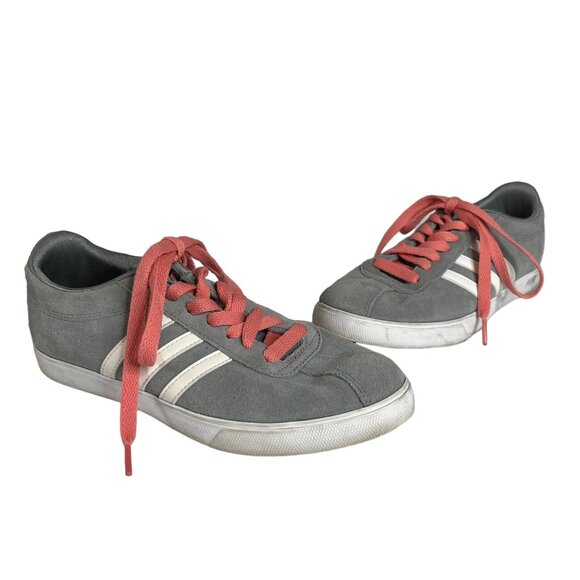 Adidas Sneakers Shoes Womens Size 6.5 Gray Pink Lace Up Neo Label - Picture 14 of 14